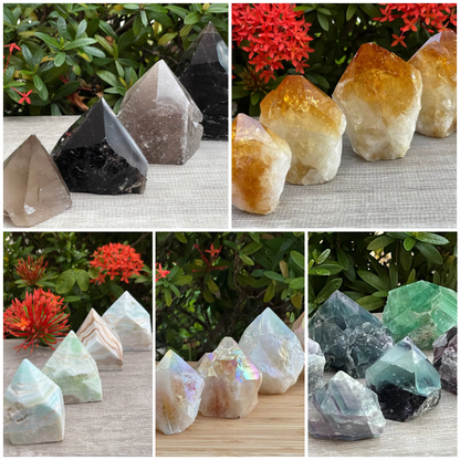 Top Polished Standing Point – Raw Cutbase Crystal Generator, Decorative Healing Stone