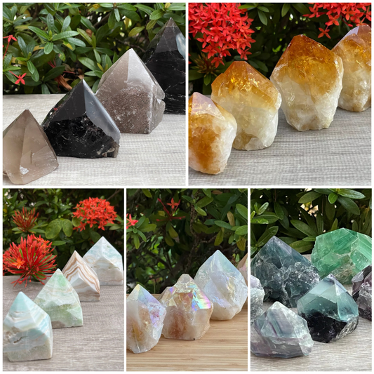 Top Polished Standing Point – Raw Cutbase Crystal Generator, Decorative Healing Stone