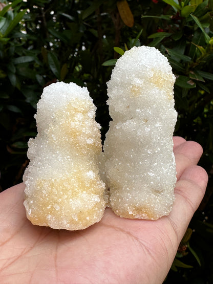 Chalcedony & Crystal Quartz Stalactite 3-8", Natural Quartz on Chalcedony Stalactite Specimen (0.12lb - 4 lb)