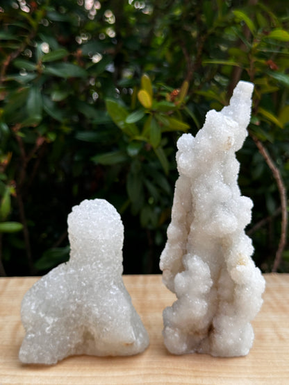 Chalcedony & Crystal Quartz Stalactite 3-8", Natural Quartz on Chalcedony Stalactite Specimen (0.12lb - 4 lb)