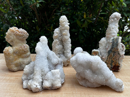 Chalcedony & Crystal Quartz Stalactite 3-8", Natural Quartz on Chalcedony Stalactite Specimen (0.12lb - 4 lb)