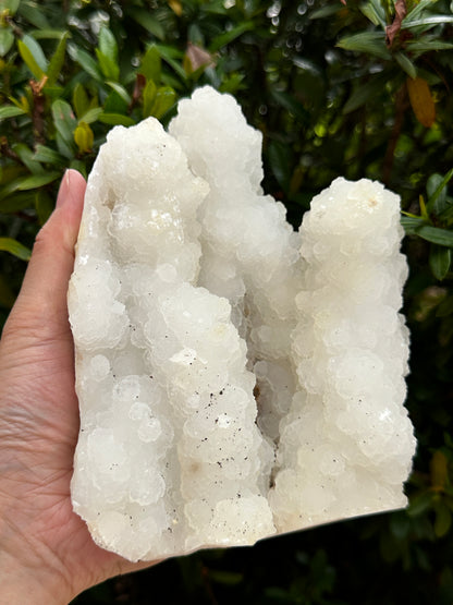 Chalcedony & Crystal Quartz Stalactite 3-8", Natural Quartz on Chalcedony Stalactite Specimen (0.12lb - 4 lb)