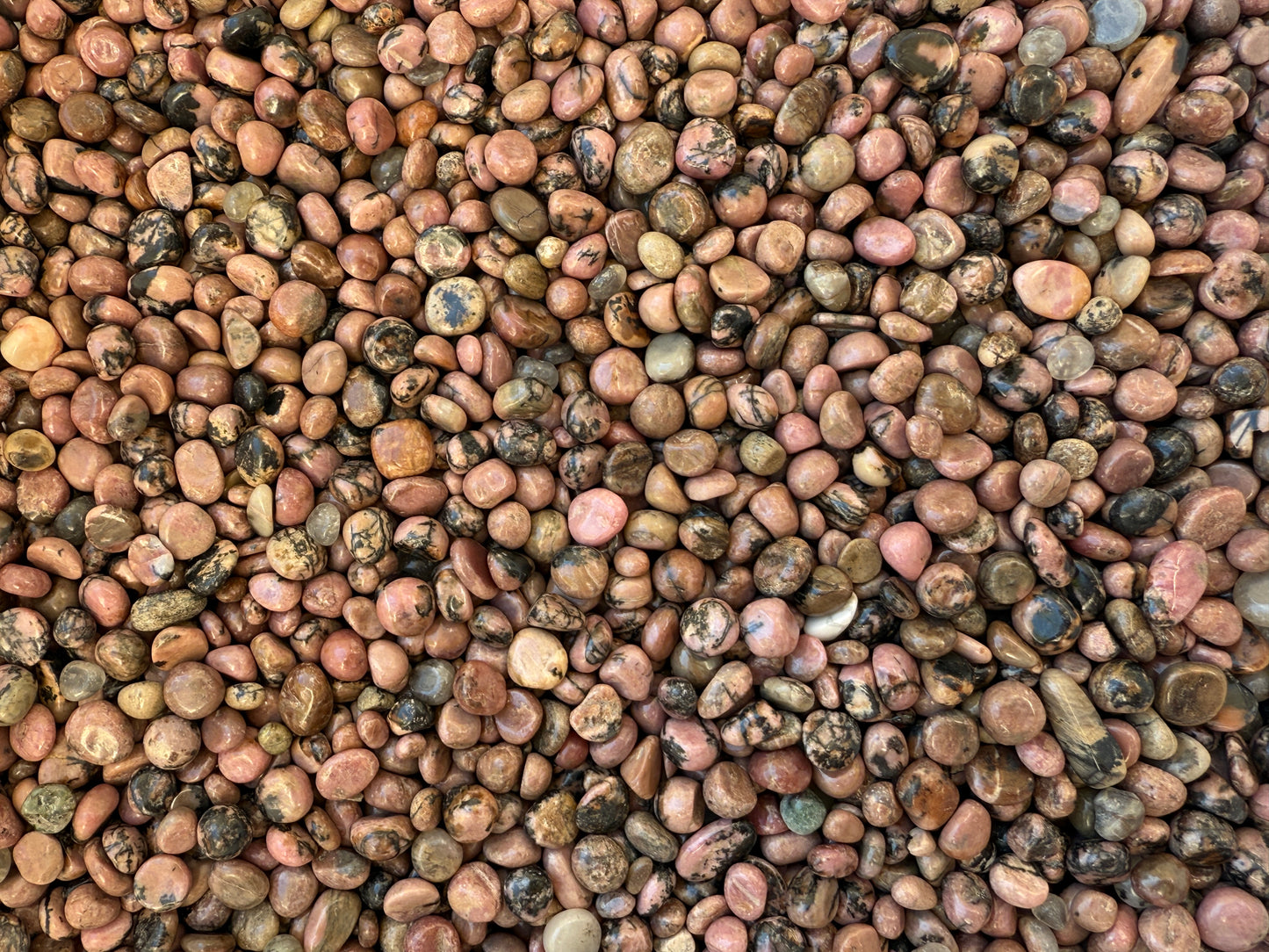 Rhodonite Semi Tumbled Gemstone Chips 4 - 12 mm, Wholesale Bulk Lot