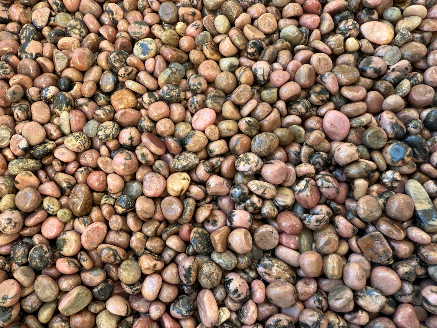 Rhodonite Semi Tumbled Gemstone Chips 4 - 12 mm, Wholesale Bulk Lot