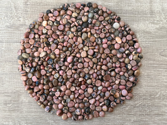 Rhodonite Semi Tumbled Gemstone Chips 4 - 12 mm, Wholesale Bulk Lot