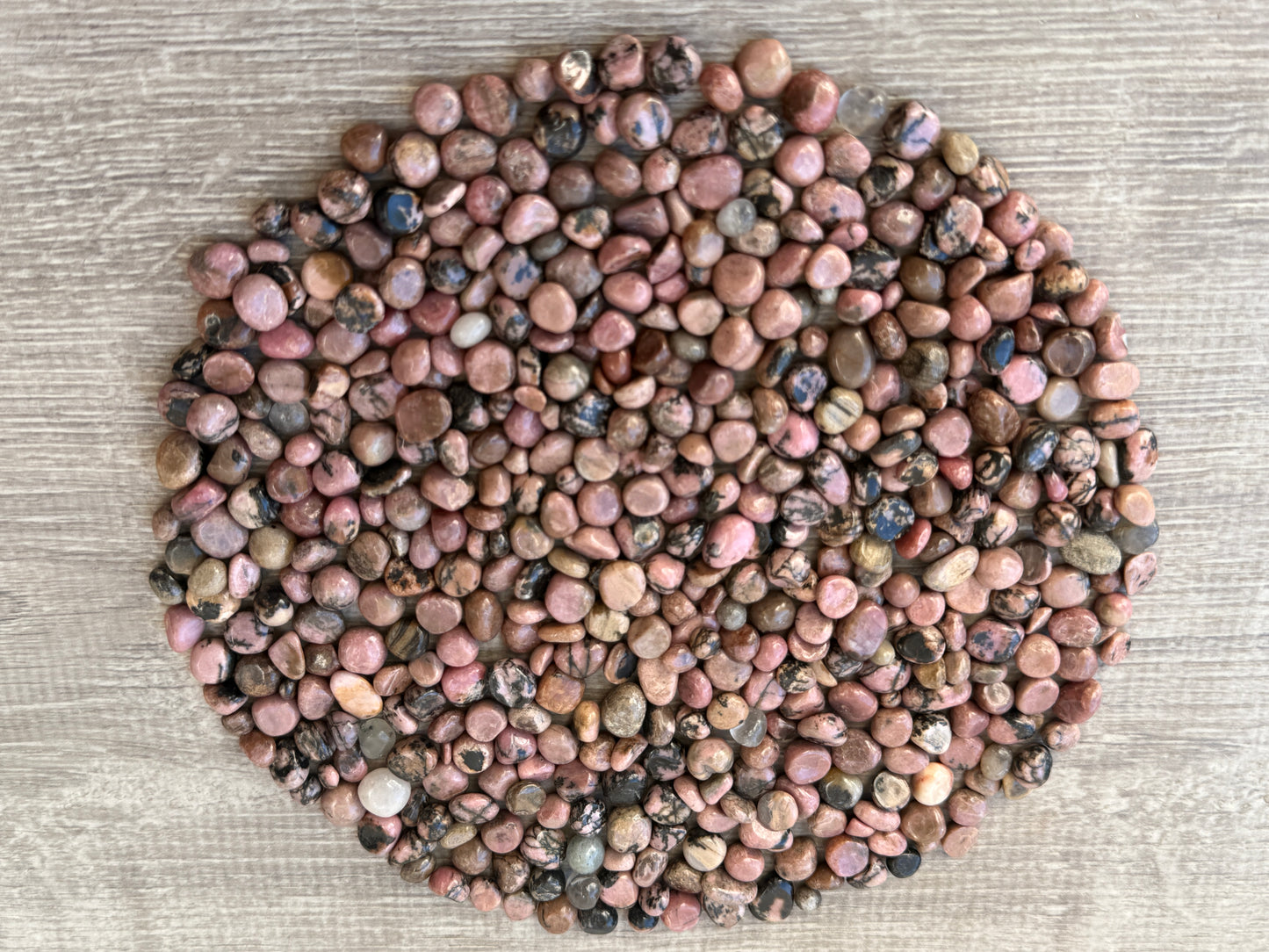 Rhodonite Semi Tumbled Gemstone Chips 4 - 12 mm, Wholesale Bulk Lot