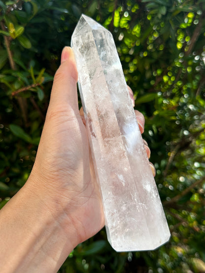 Premium Clear Quartz Obelisk, Standing Polished Clear Quartz Point, Pick a Weight