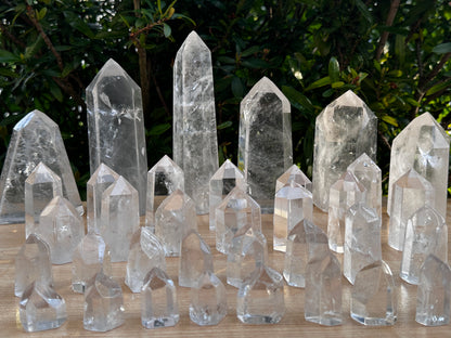 Premium Clear Quartz Obelisk, Standing Polished Clear Quartz Point, Pick a Weight