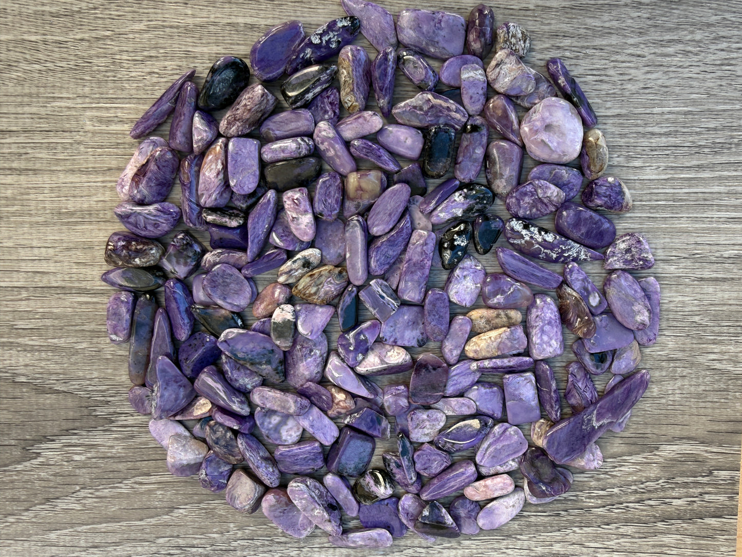 Grade A++ Charoite Semi Tumbled Gemstone Mini Chips 9-22mm, Wholesale Bulk Lot