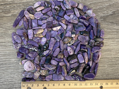 Grade A++ Charoite Semi Tumbled Gemstone Mini Chips 9-22mm, Wholesale Bulk Lot