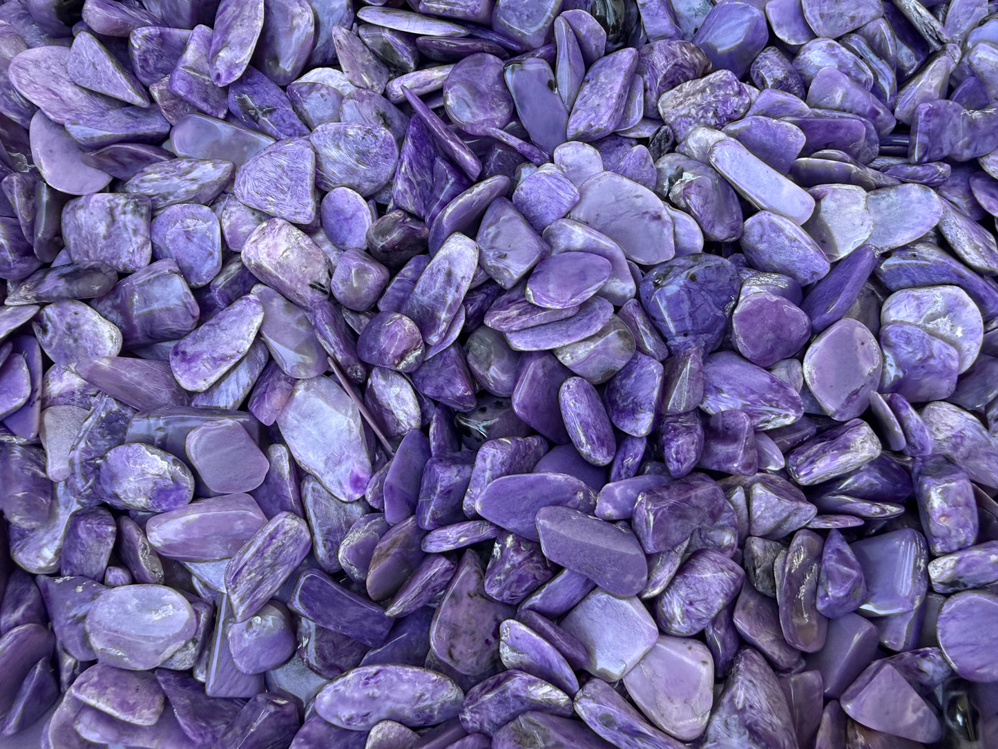 Grade A++ Charoite Semi Tumbled Gemstone Mini Chips 9-22mm, Wholesale Bulk Lot
