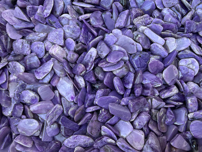 Grade A++ Charoite Semi Tumbled Gemstone Mini Chips 9-22mm, Wholesale Bulk Lot