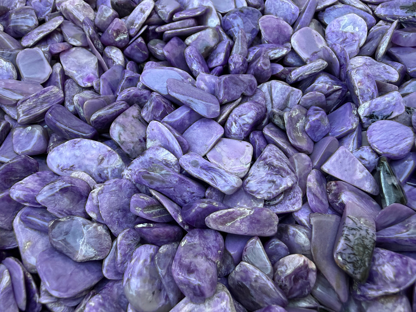 Grade A++ Charoite Semi Tumbled Gemstone Mini Chips 9-22mm, Wholesale Bulk Lot