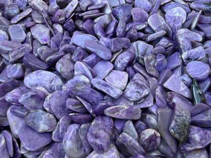 Grade A++ Charoite Semi Tumbled Gemstone Mini Chips 9-22mm, Wholesale Bulk Lot