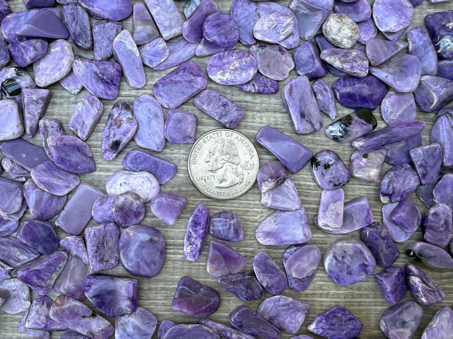 Grade A++ Charoite Semi Tumbled Gemstone Mini Chips 9-22mm, Wholesale Bulk Lot