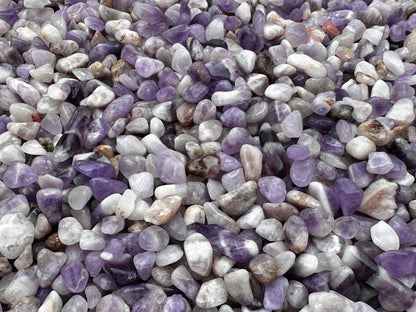 Grade A++ Chevron Amethyst Semi Tumbled Gemstone Chips 5-13 mm,Wholesale Bulk Lot