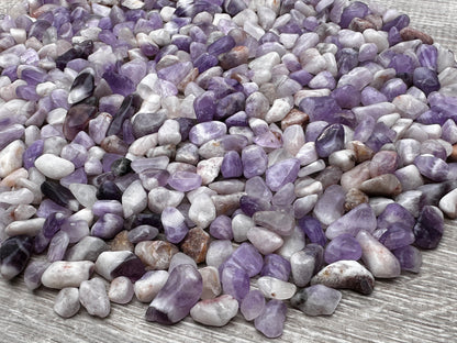 Grade A++ Chevron Amethyst Semi Tumbled Gemstone Chips 5-13 mm,Wholesale Bulk Lot