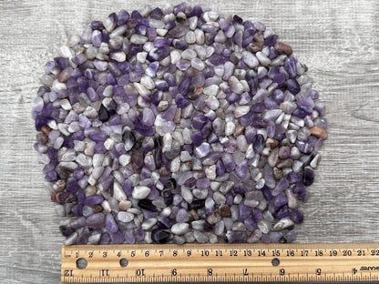 Grade A++ Chevron Amethyst Semi Tumbled Gemstone Chips 5-13 mm,Wholesale Bulk Lot