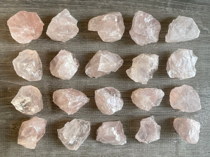 Rose Quartz Rough Natural Stones, 1.25-2" Raw Rose Quartz, Wholesales Bulk Lot