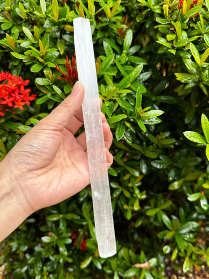 Long Selenite Sticks 10" – Natural White Selenite Crystal Wands, Selenite Blades for Energy Cleansing & Healing