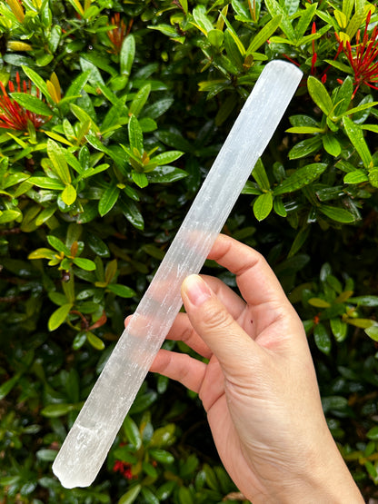 Long Selenite Sticks 10" – Natural White Selenite Crystal Wands, Selenite Blades for Energy Cleansing & Healing