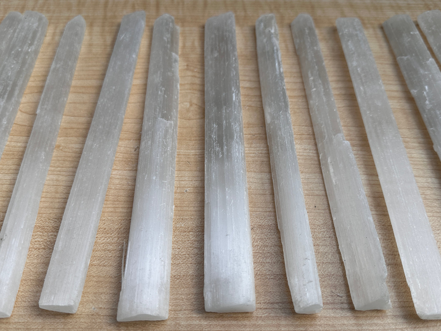 Long Selenite Sticks 10" – Natural White Selenite Crystal Wands, Selenite Blades for Energy Cleansing & Healing