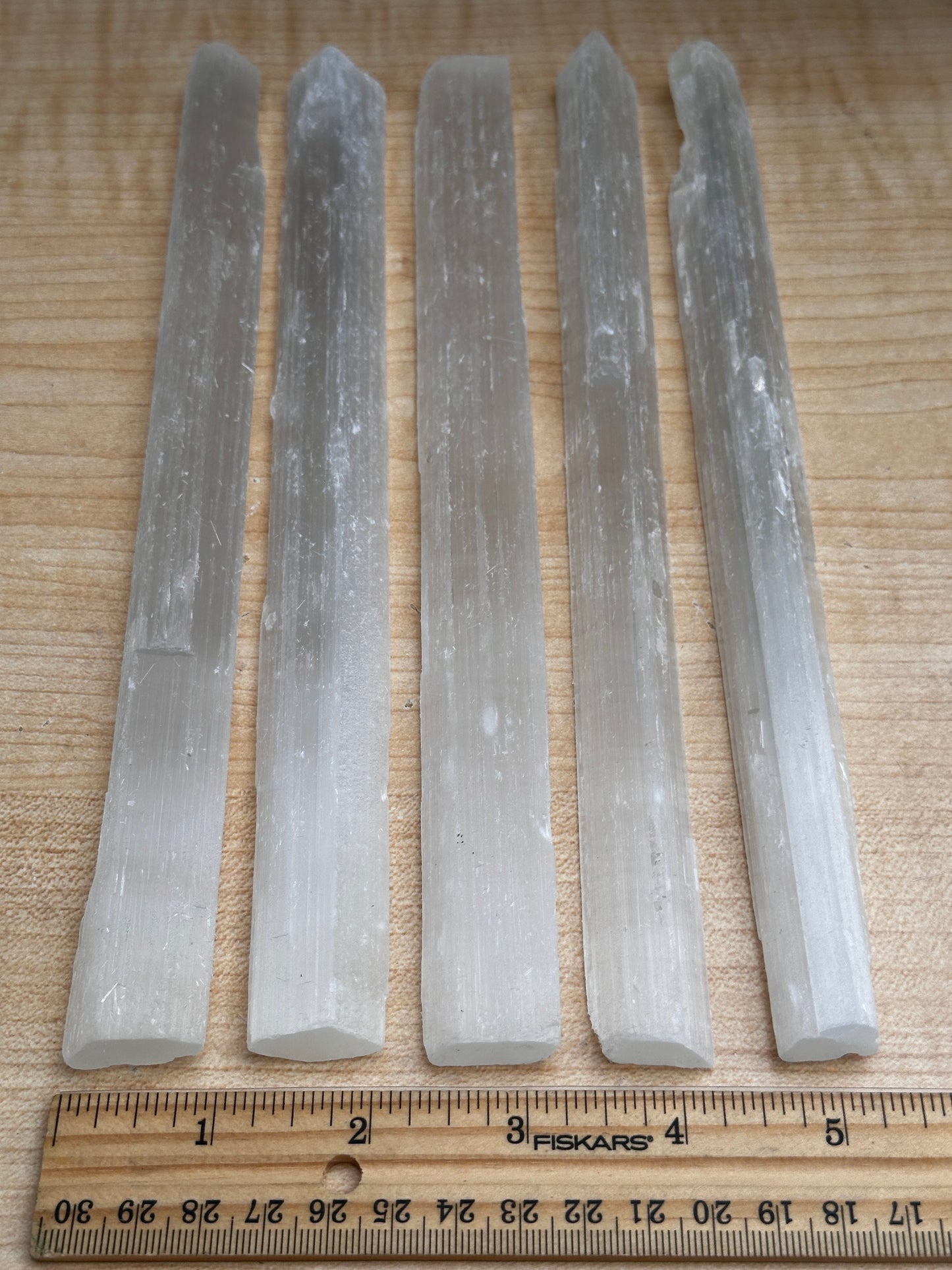 Long Selenite Sticks 10" – Natural White Selenite Crystal Wands, Selenite Blades for Energy Cleansing & Healing