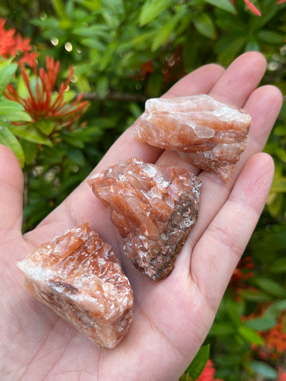 Grade A++Rough Red Calcite, 1.5-2" Red Calcite Natural Stone, Wholesale Bulk Lot