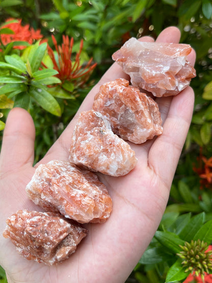 Grade A++Rough Red Calcite, 1.5-2" Red Calcite Natural Stone, Wholesale Bulk Lot