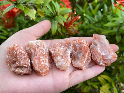 Grade A++Rough Red Calcite, 1.5-2" Red Calcite Natural Stone, Wholesale Bulk Lot