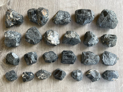 Black Tourmaline Natural Rough Stones, 1.5"-2" Raw Tourmaline Wholesale Bulk Lot