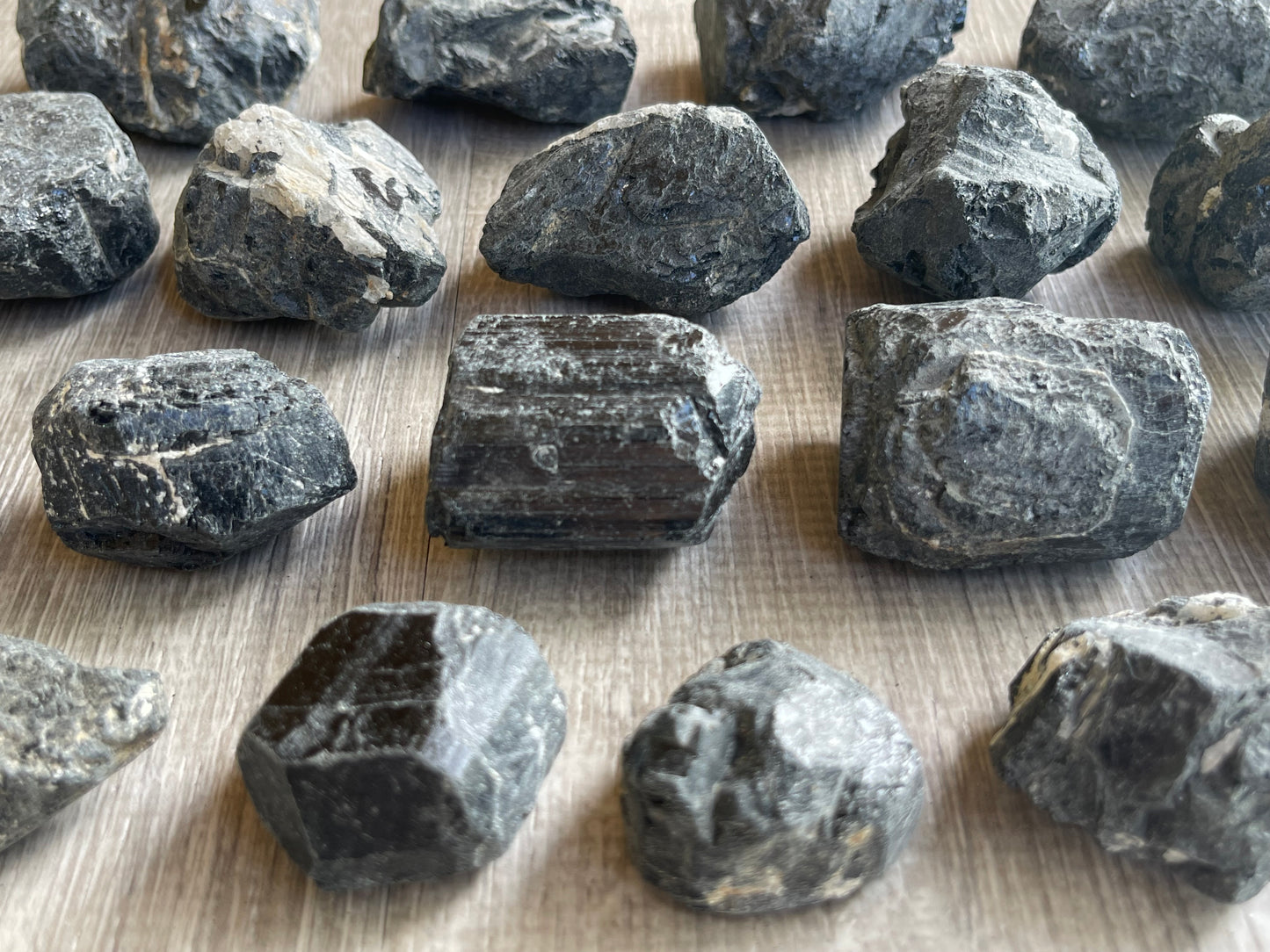 Black Tourmaline Natural Rough Stones, 1.5"-2" Raw Tourmaline Wholesale Bulk Lot