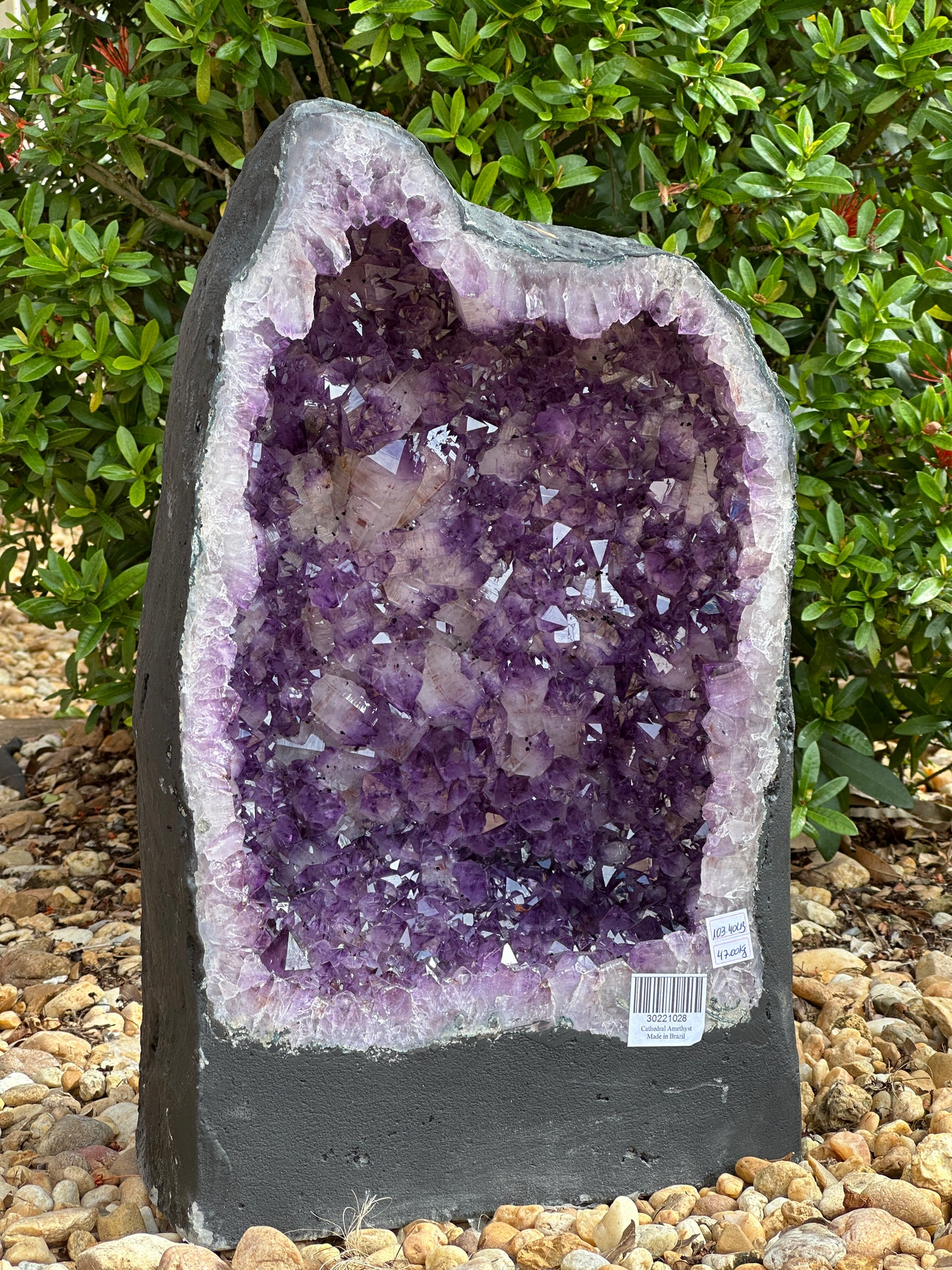 X-Large Deep Purple Amethyst Cathedral Geode - 103 lbs, 19" Tall Natural Amethyst Cluster | Raw Crystal Geode Display