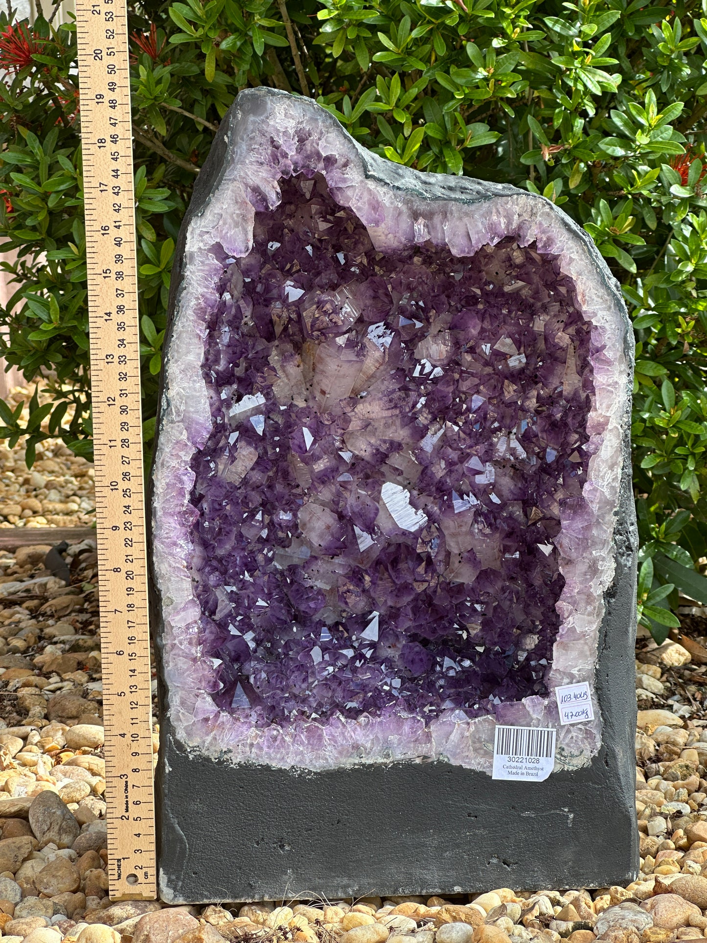 X-Large Deep Purple Amethyst Cathedral Geode - 103 lbs, 19" Tall Natural Amethyst Cluster | Raw Crystal Geode Display