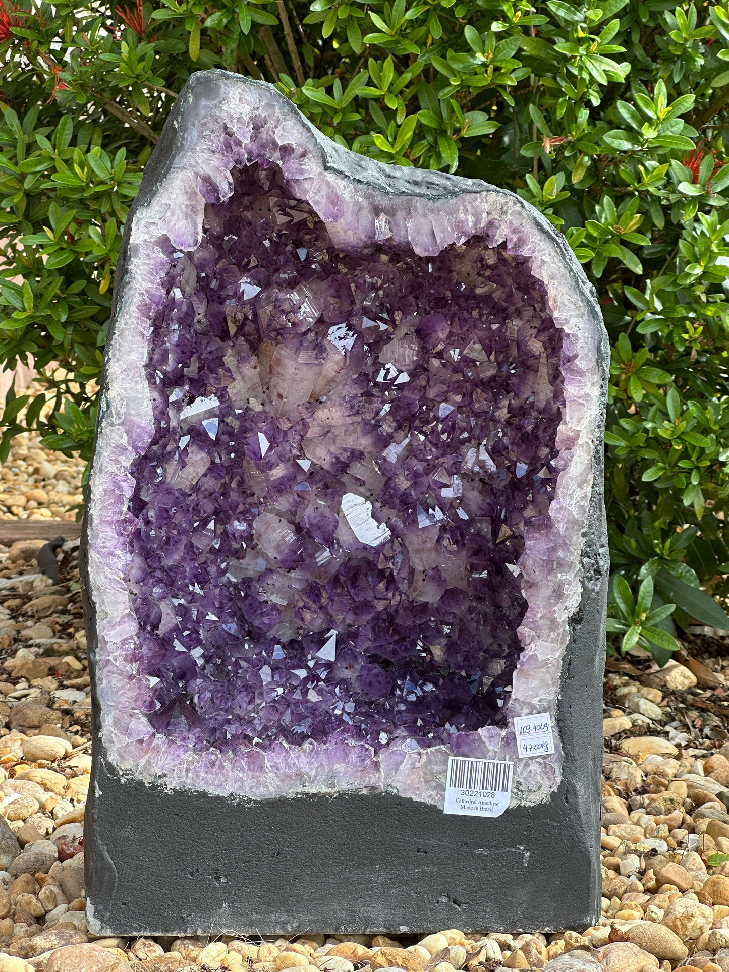 X-Large Deep Purple Amethyst Cathedral Geode - 103 lbs, 19" Tall Natural Amethyst Cluster | Raw Crystal Geode Display