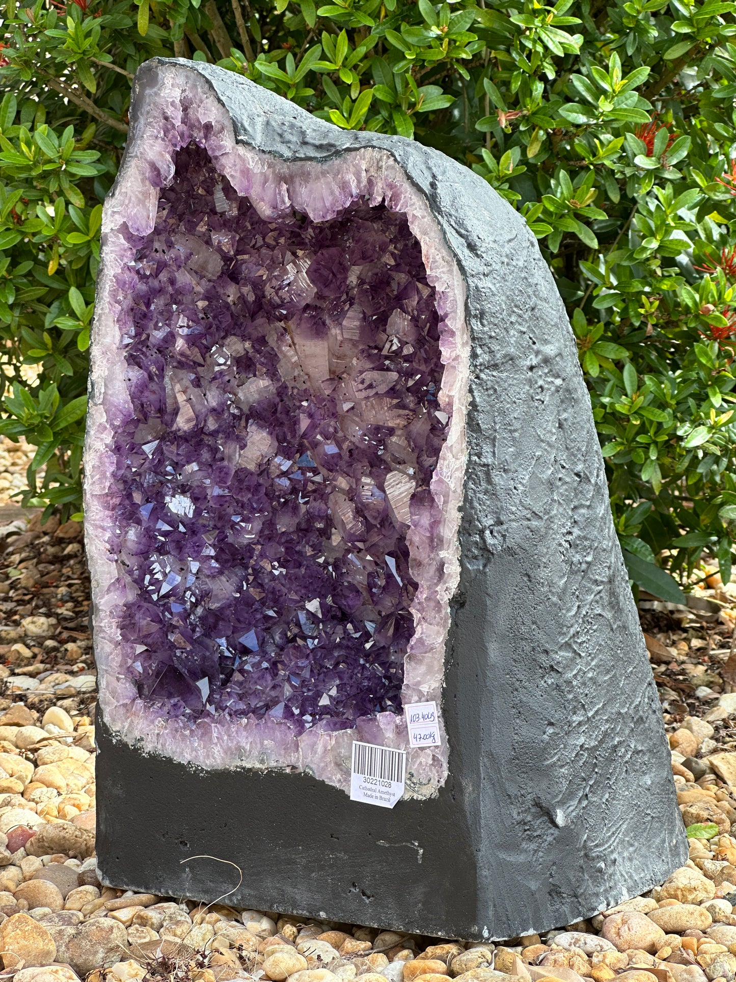 X-Large Deep Purple Amethyst Cathedral Geode - 103 lbs, 19" Tall Natural Amethyst Cluster | Raw Crystal Geode Display