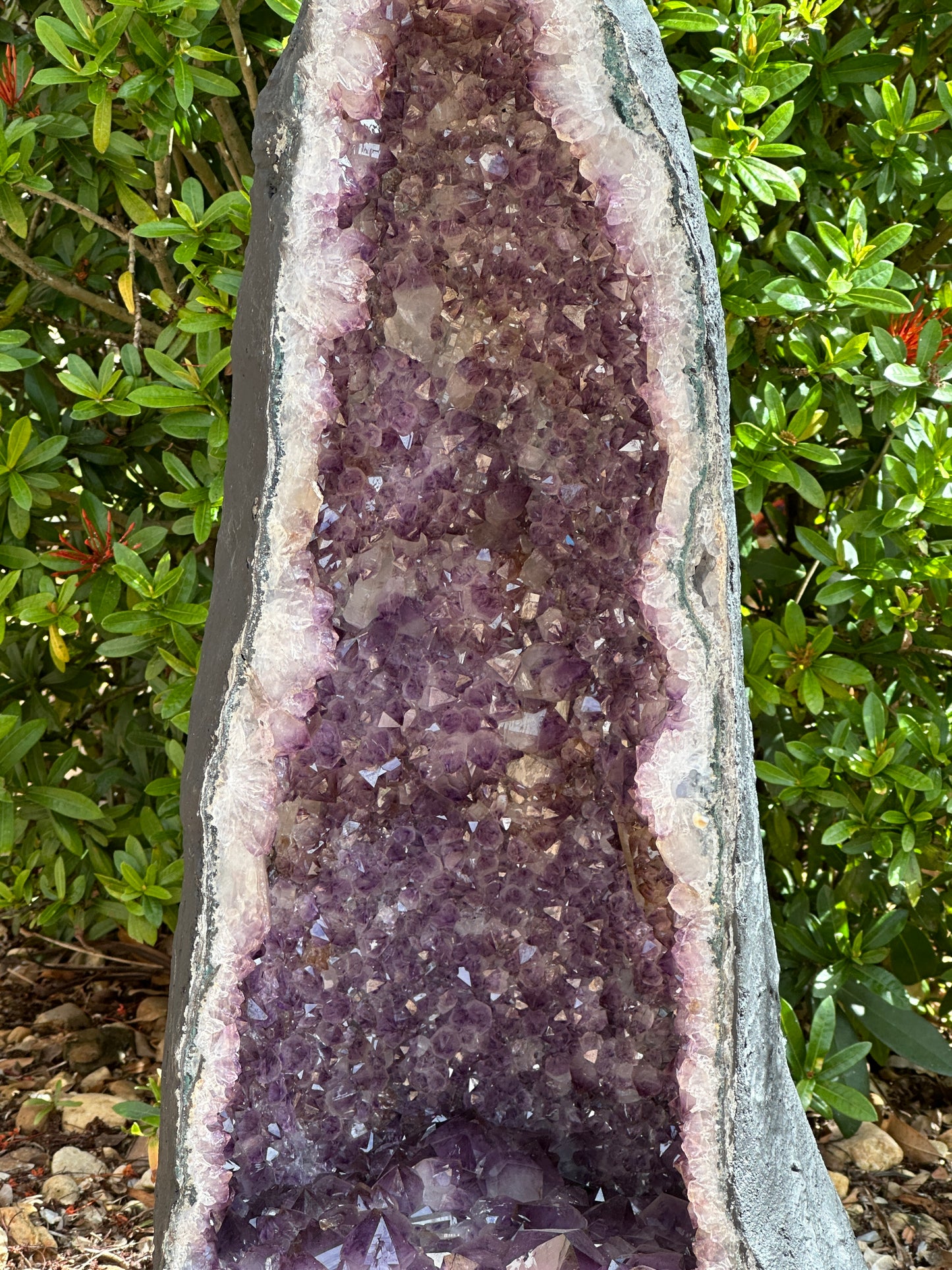 X-Large Deep Purple Amethyst Cathedral Geode - 99 lbs, 25" Tall Natural Amethyst Cluster | Raw Crystal Geode Display