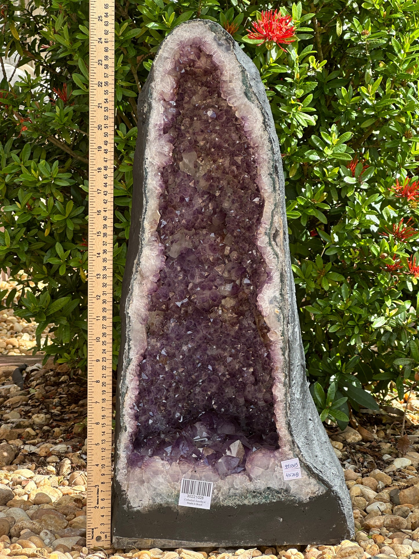 X-Large Deep Purple Amethyst Cathedral Geode - 99 lbs, 25" Tall Natural Amethyst Cluster | Raw Crystal Geode Display