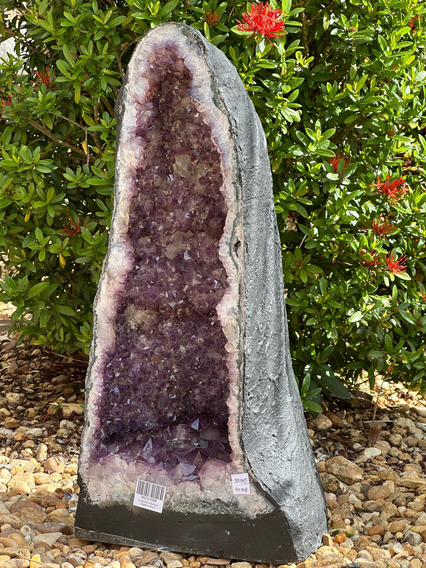 X-Large Deep Purple Amethyst Cathedral Geode - 99 lbs, 25" Tall Natural Amethyst Cluster | Raw Crystal Geode Display