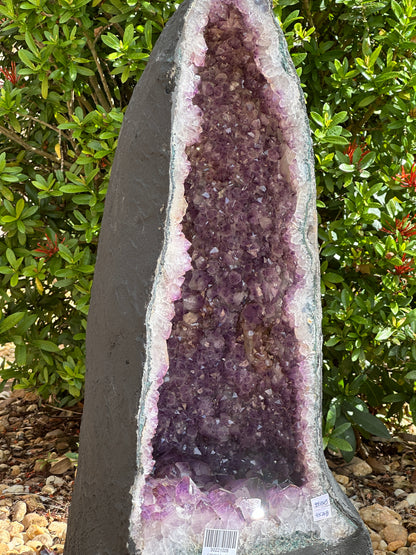 X-Large Deep Purple Amethyst Cathedral Geode - 99 lbs, 25" Tall Natural Amethyst Cluster | Raw Crystal Geode Display