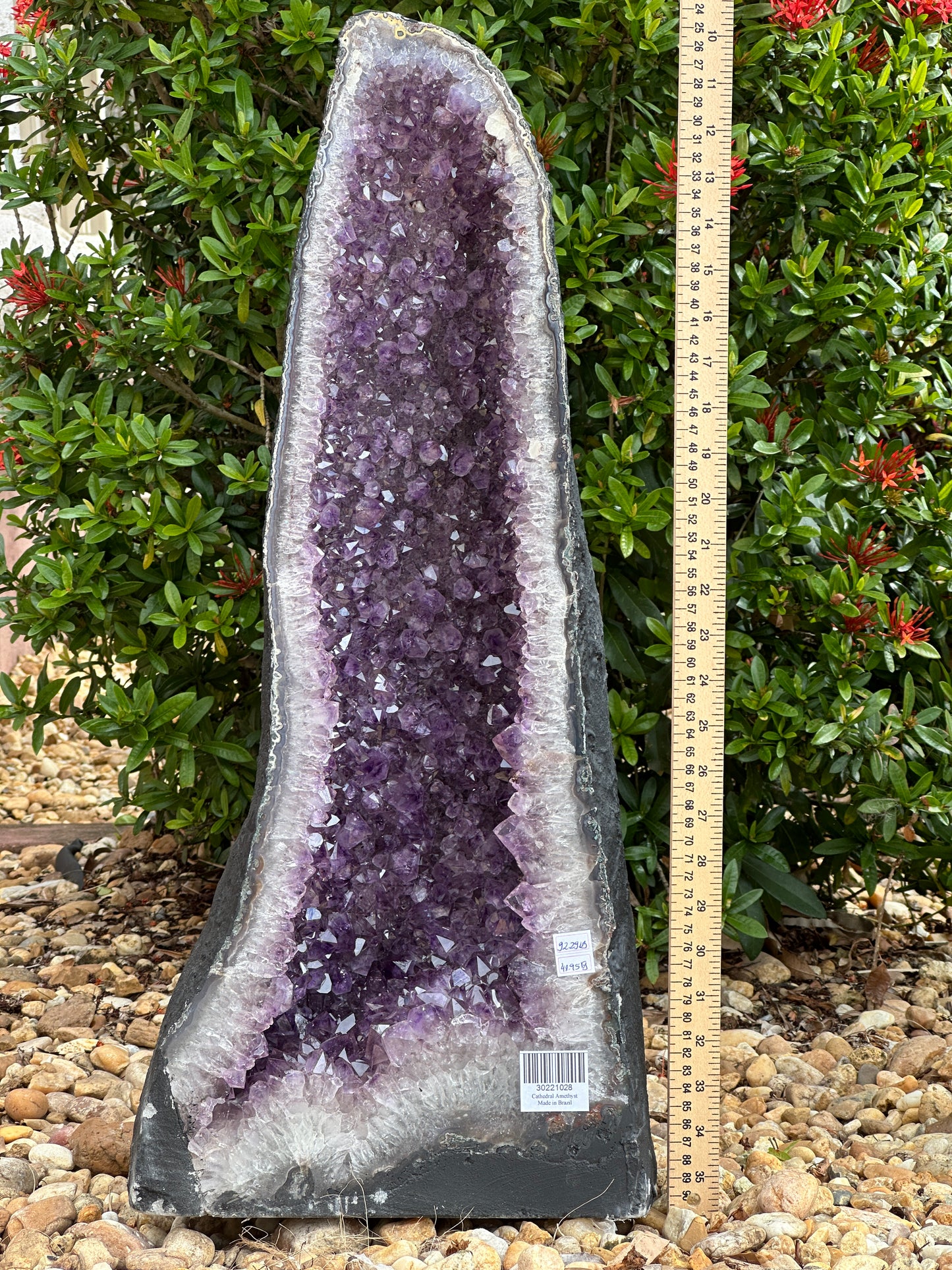X-Large Deep Purple Amethyst Cathedral Geode - 92 lbs, 26" Tall Natural Amethyst Cluster | Raw Crystal Geode Display