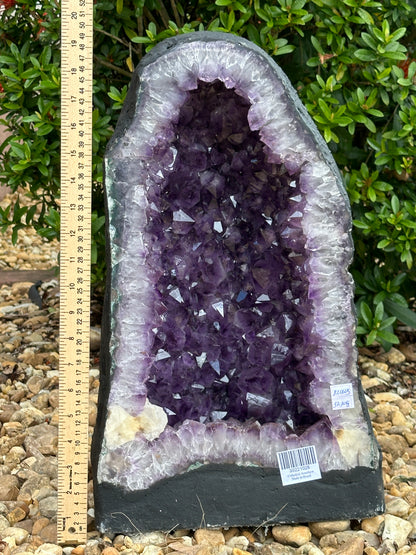X-Large Deep Purple Amethyst Cathedral Geode – 82 lbs, 20" Tall Natural Amethyst Cluster | Raw Crystal Geode Display