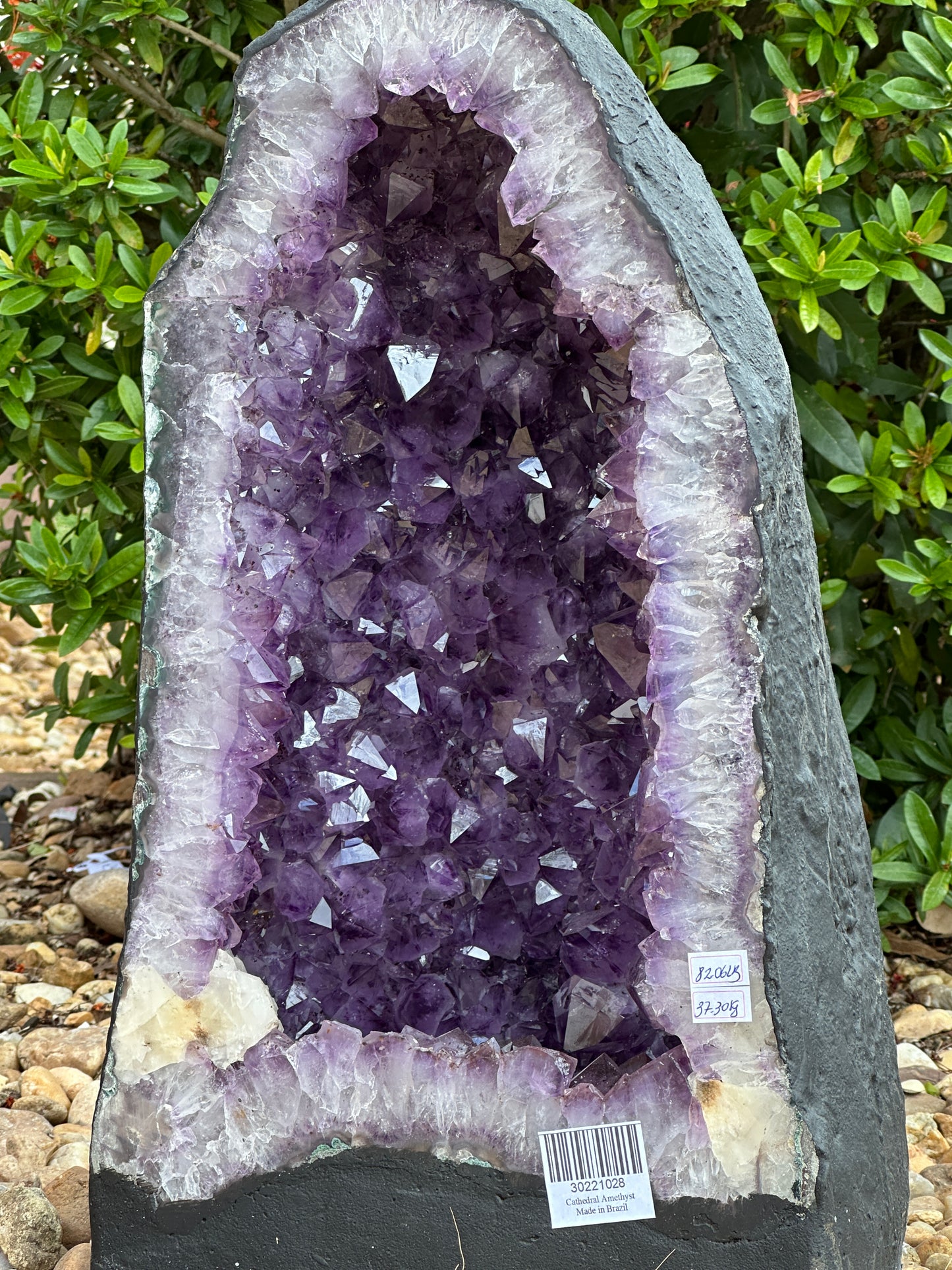 X-Large Deep Purple Amethyst Cathedral Geode – 82 lbs, 20" Tall Natural Amethyst Cluster | Raw Crystal Geode Display