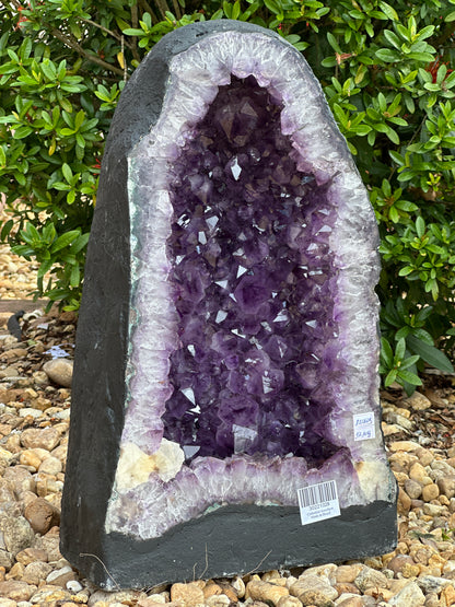 X-Large Deep Purple Amethyst Cathedral Geode – 82 lbs, 20" Tall Natural Amethyst Cluster | Raw Crystal Geode Display