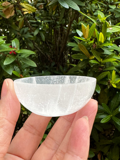 Gemstone Carved - 2", 3", 4", 6" & 8" Diameter SELENITE Crystal Polished Charging Bowl