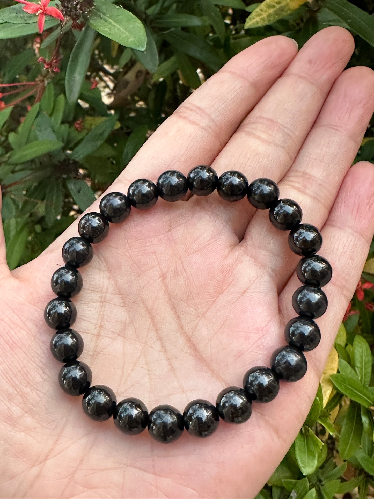 8mm Shungite Bracelet, Shungite Beads, Stretch Bracelet,Radiation EMF Protection