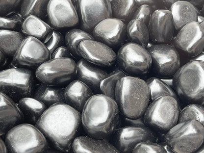 Grade A++ Jet Tumbled Stones, 0.8-1.25 Inch Tumbled Jet Stones, Wholesales Bulk