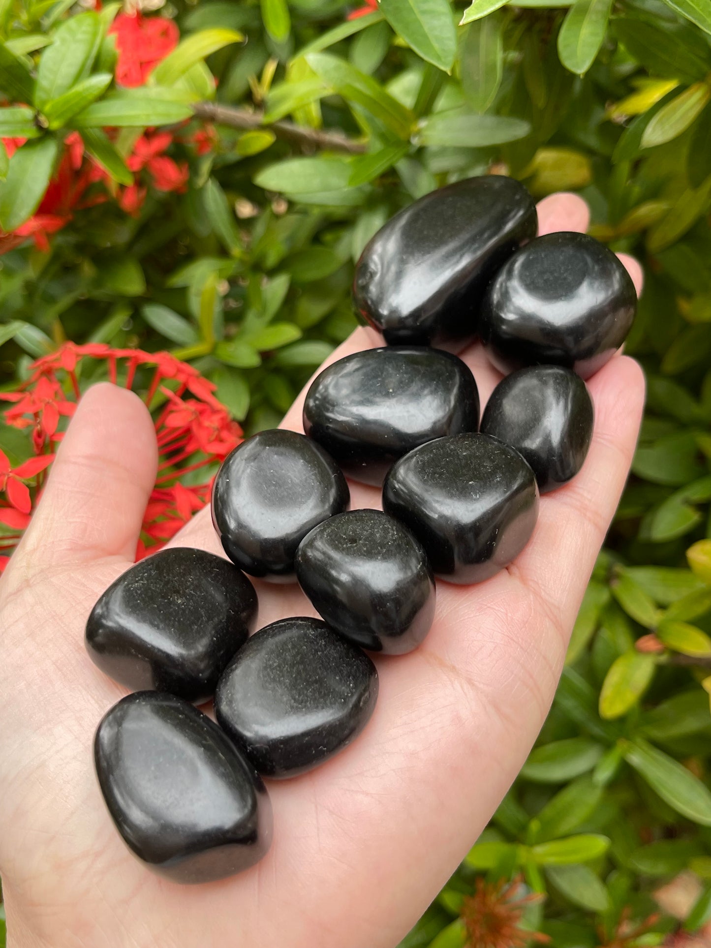 Grade A++ Jet Tumbled Stones, 0.8-1.25 Inch Tumbled Jet Stones, Wholesales Bulk