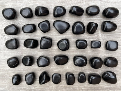 Grade A++ Jet Tumbled Stones, 0.75-1.5 Inch Tumbled Jet Stones, Wholesales Bulk