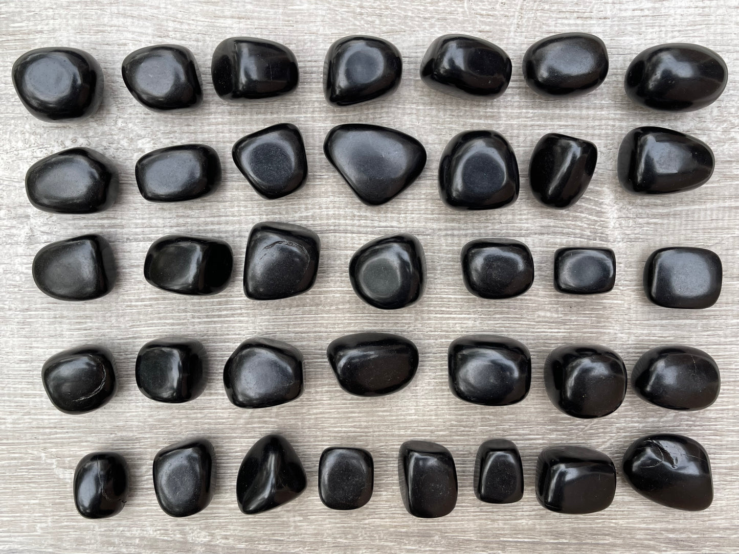 Grade A++ Jet Tumbled Stones, 0.8-1.25 Inch Tumbled Jet Stones, Wholesales Bulk